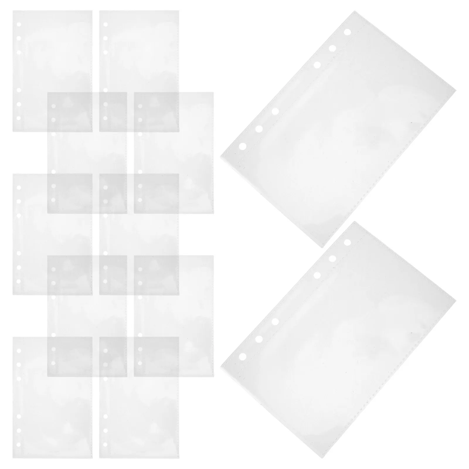 

20Pcs Transparent Card Binder Sleeves Clear Plastic Holder Sheets A6 Size for Trading Card Sheets Sticker Refill Inserts