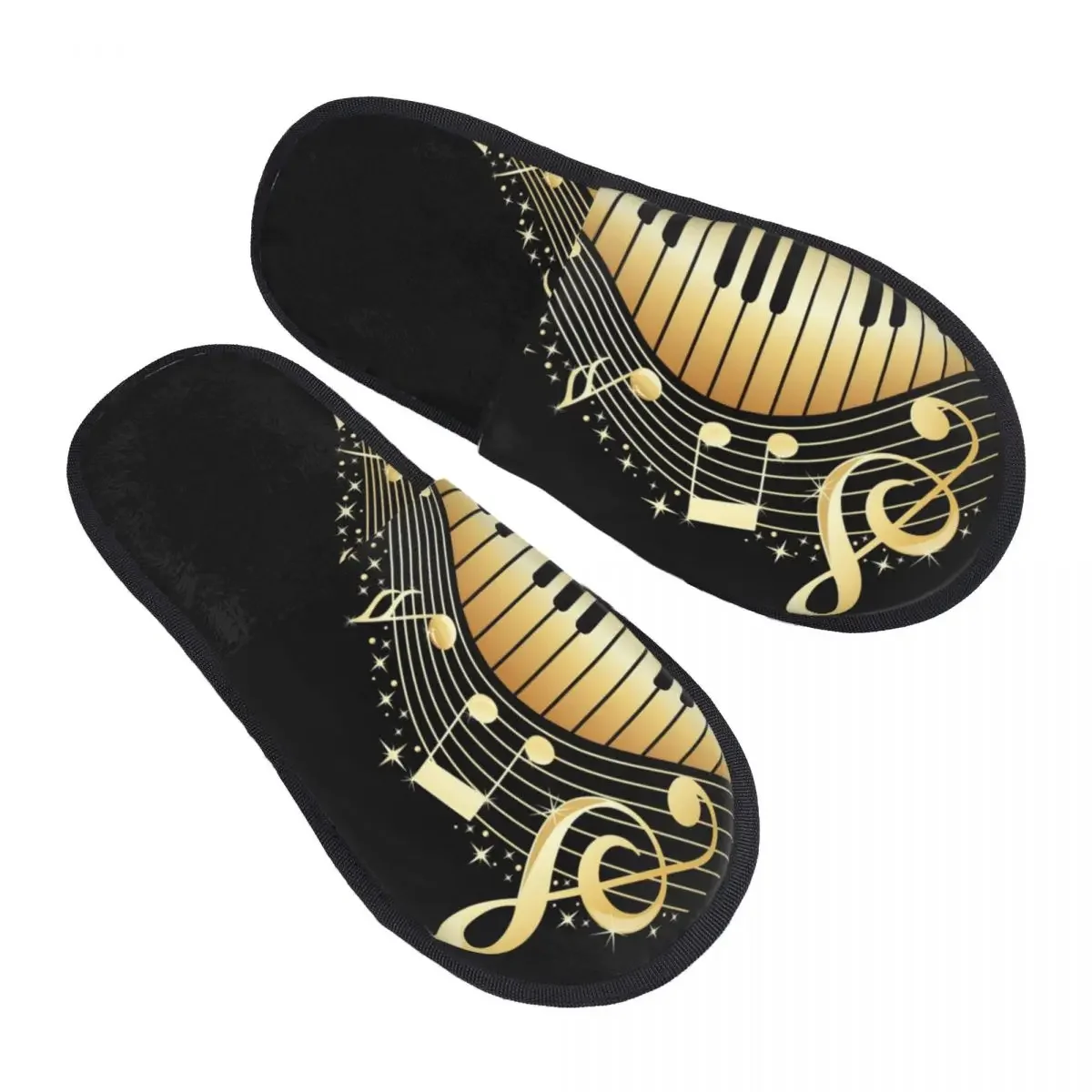 Fashion Music Notes Piano Guest Slippers for Bathroom Women Custom Print House Slipper