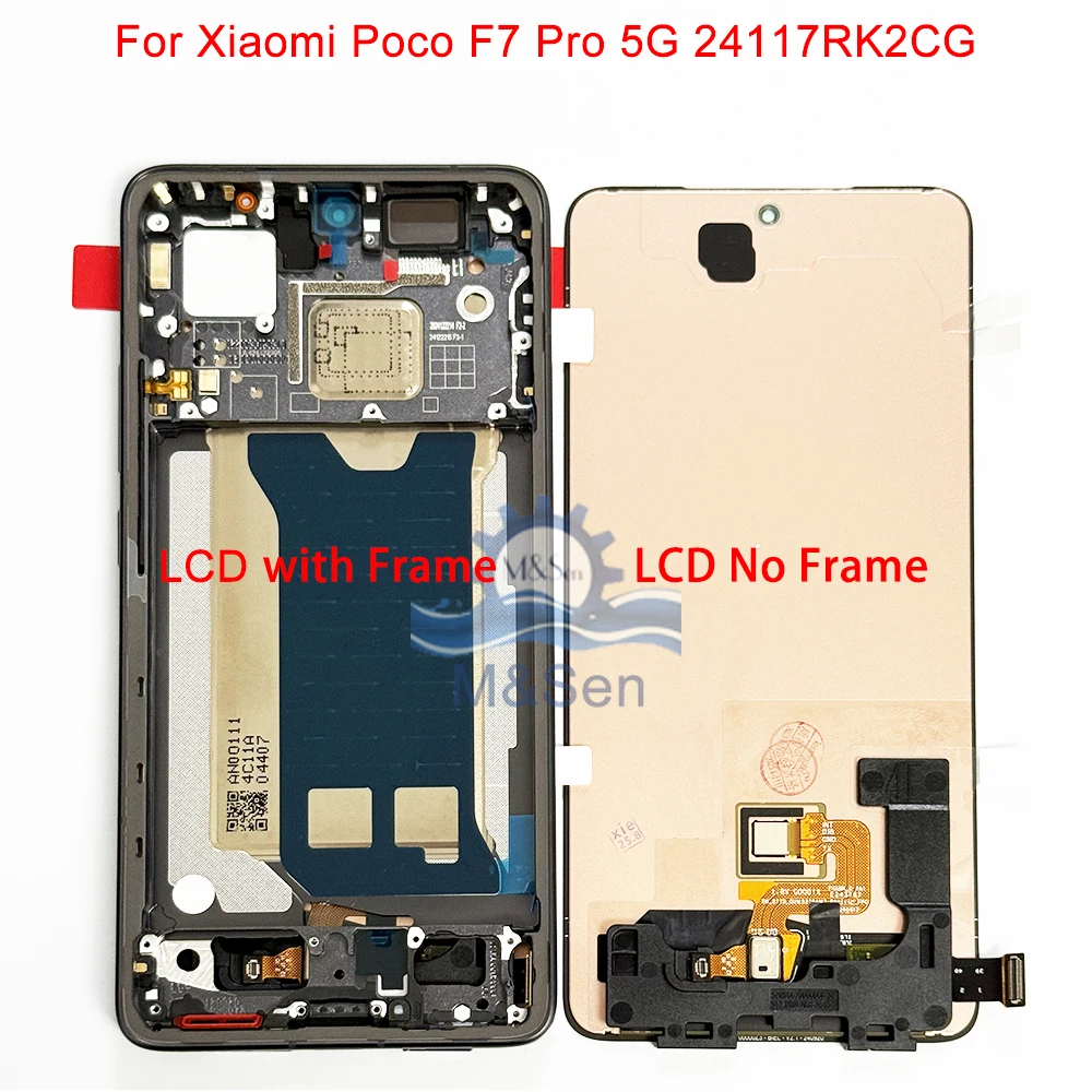 Original Amoled For Xiaomi Poco F7 5G 25053PC47G LCD Display Frame