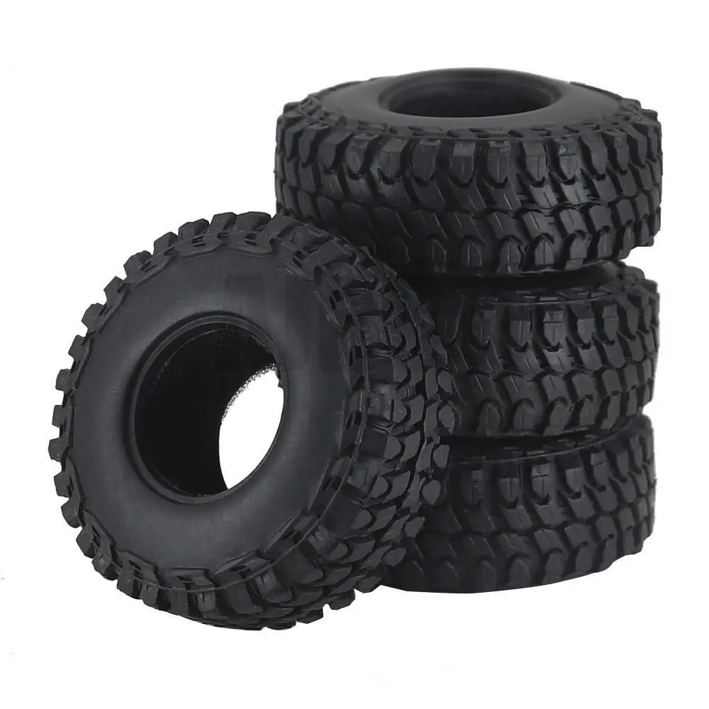4pcs 1.0 Inch Rubber Wheel Tires For Axial Scx24 Wrangler Gladiator 1/18 Traxx/as Trx4m Bronco Rc Crawler Car Model Parts