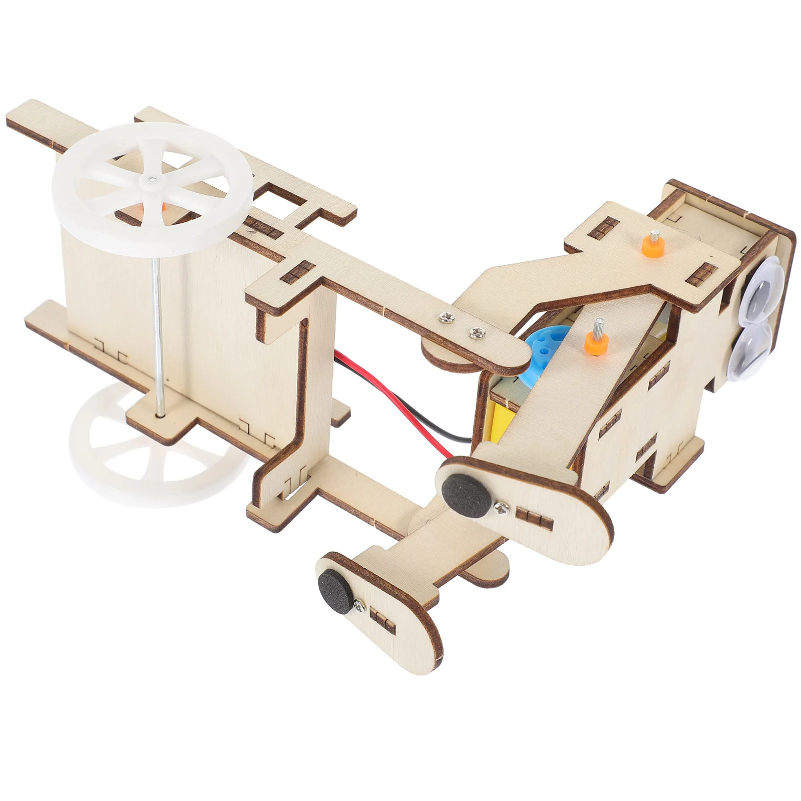 

1 Set Diy Robot Building Kit Wooden Self-Assembly Puller Science Project Motorized Wood Puzzle Trolley Tech Kit