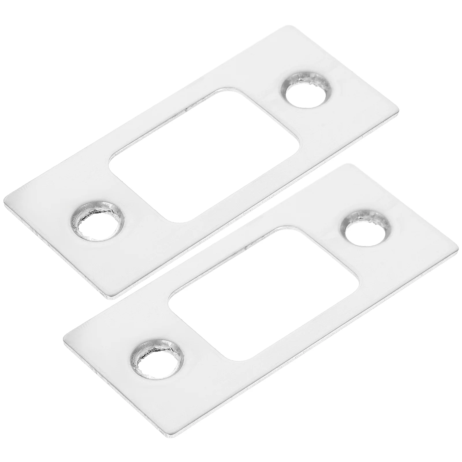 

2 Pcs Deadbolt Strike Plate Door Reinforcement Hole Filler Clothes Racks Front Kit Picture Hangers