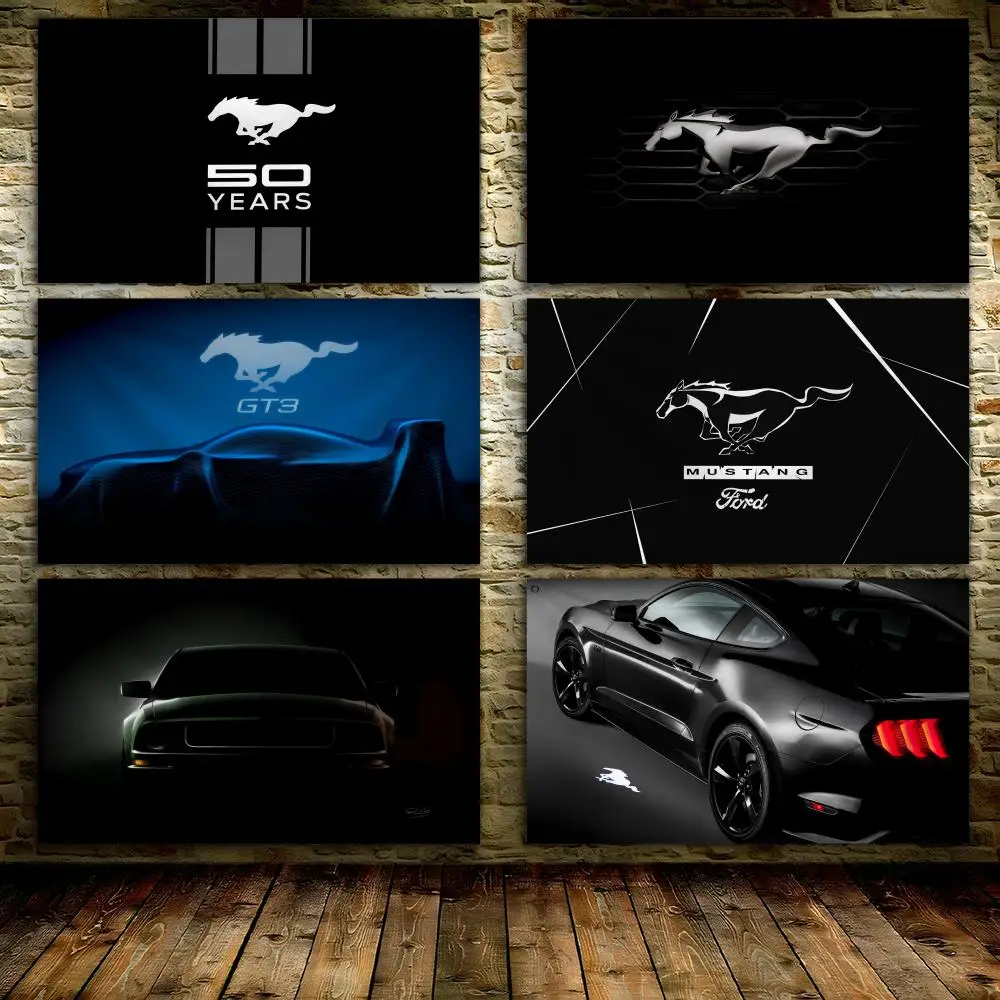 M-Mustangs super car Flags Custom Wall Hanging Background Art Banner for Bedroom Home Living Room Outdoor Decor