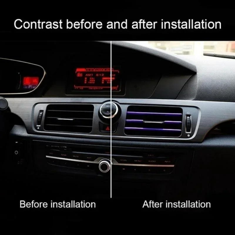 10Pcs Car Air Conditioner Decoration Strip for Vent Outlet, Universal Waterproof Bendable Air Vent Outlet Trim Decoration