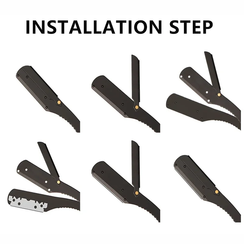 Профессиональная Безопасная бритва нового типа с прямыми краями из нержавеющей стали, держатель для парикмахерских ножей для удаления волос, складные инструменты для бритья