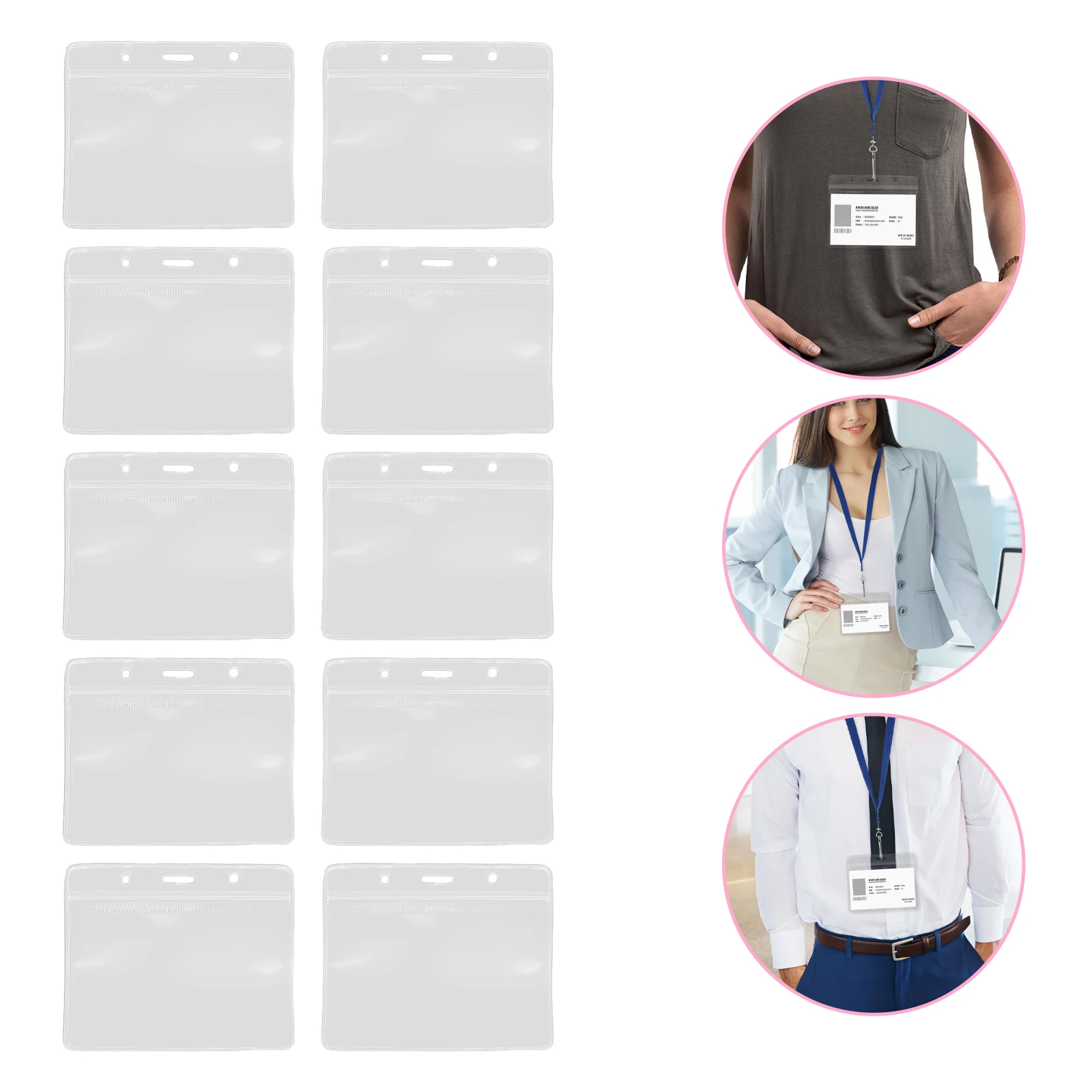 

50pcs Clear Card Holders Id Badge Sleeves Transparent Cards Covers Anti-Scratch Protective Sleeves For Photo Cards