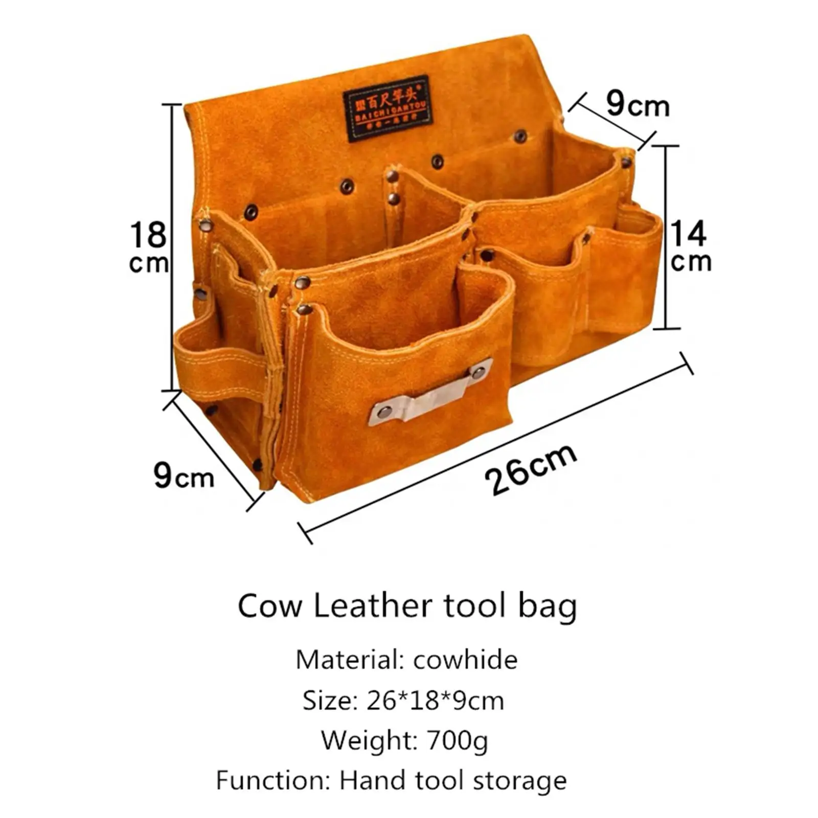 휴대용 파우치 하드웨어 PU 가죽 공구 가방 허리팩 (목수용 드라이버, 드릴용)