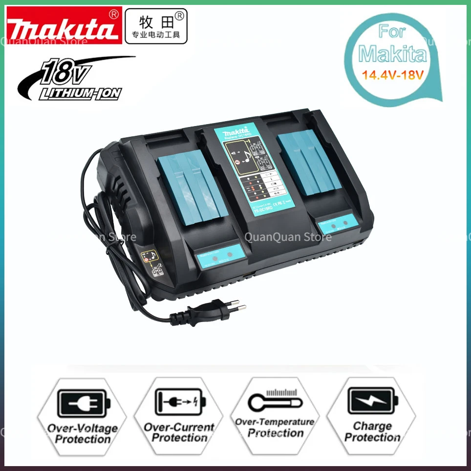 

Double Charger Power Tools Rechargeable Battery Charger for Makita 14.4V 18V Li-ion Battery BL1830 BL1840 BL1850 BL1440 BL1430