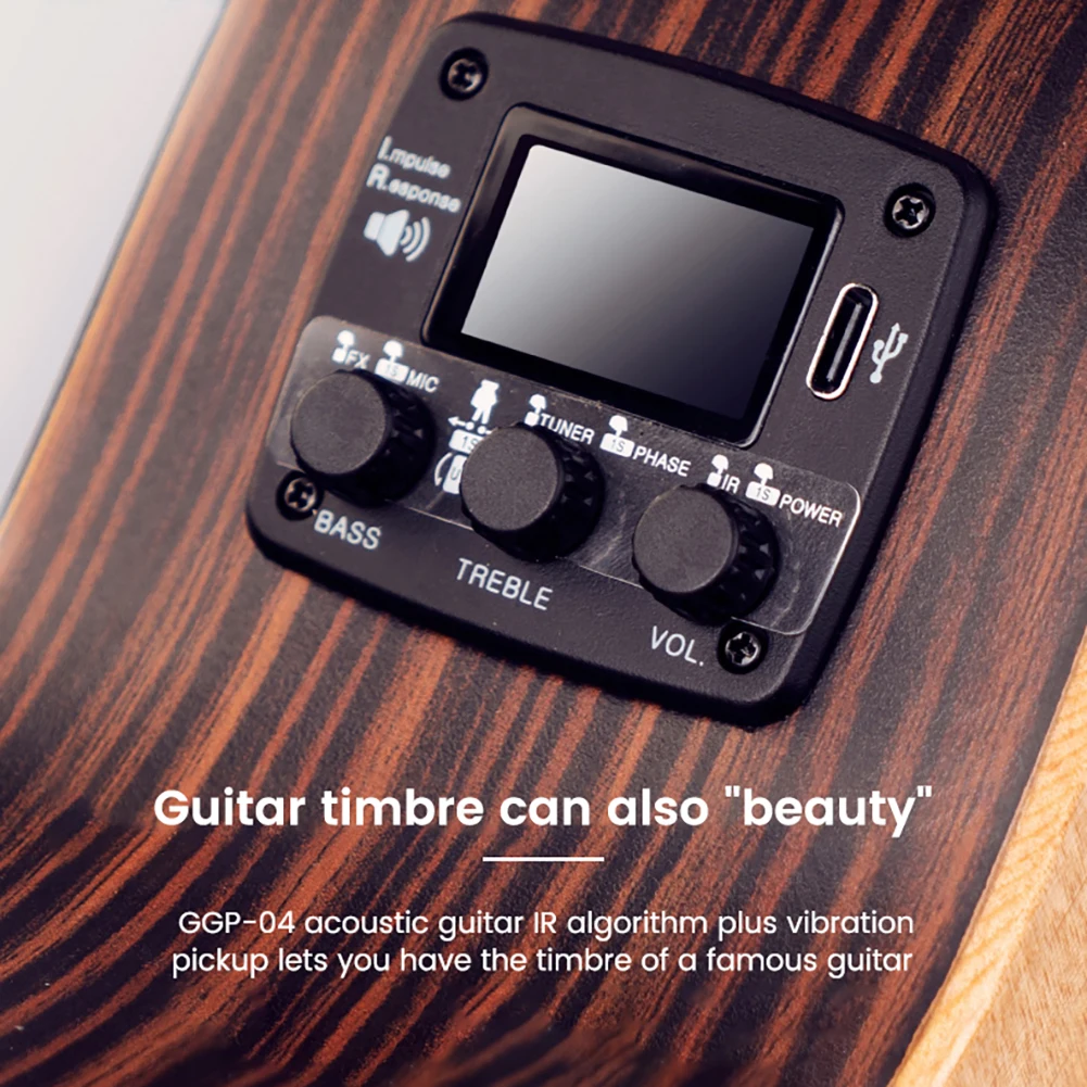 

Guitar Pickup Acoustic Folk Guitar Sound Pickup With Reverberation Delay Effects Guitar Transducer Amplifier Guitar Tuner System