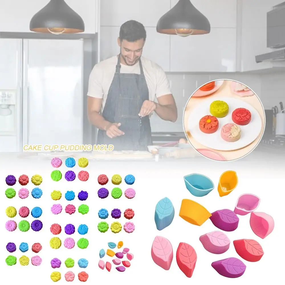 New 6pcs/set Silicone Cake Mold 5cm Reusable Soap Mold Multi Style Handmade Baking Tool Kicthen