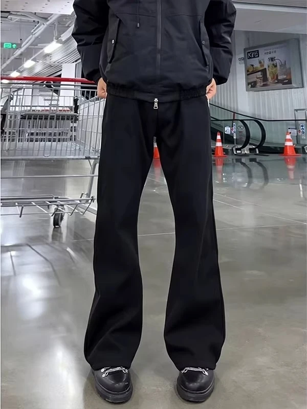 

Мужские джинсы Slim Fit прямого кроя с флисовой подкладкой, осенне-зимние, модные, в стиле High Street, черные, повседневные, из денима