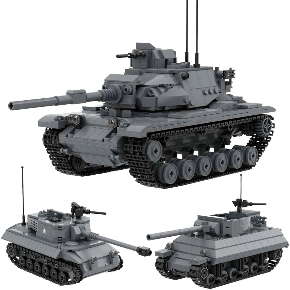 US Army M36 Jackson M18 Hellcat Destroyer M7 Priest 105mm Howitzer Patton M60 Main Battle Tank M41 Military Building Block Toy