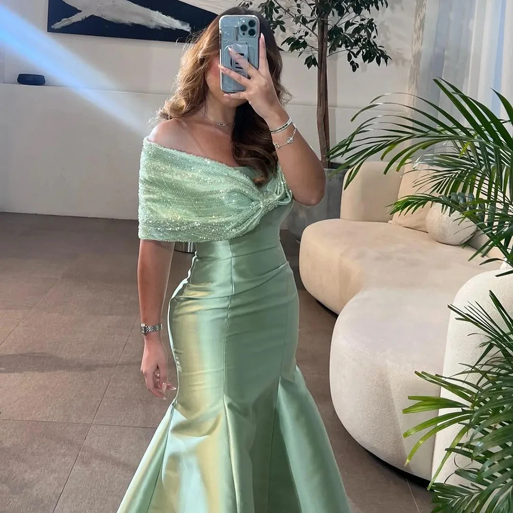 

Customized Fashion Strapless Mermaid Dresses Evening Zipper Back Prom Dress Wraps Satin Wedding Party Gowns