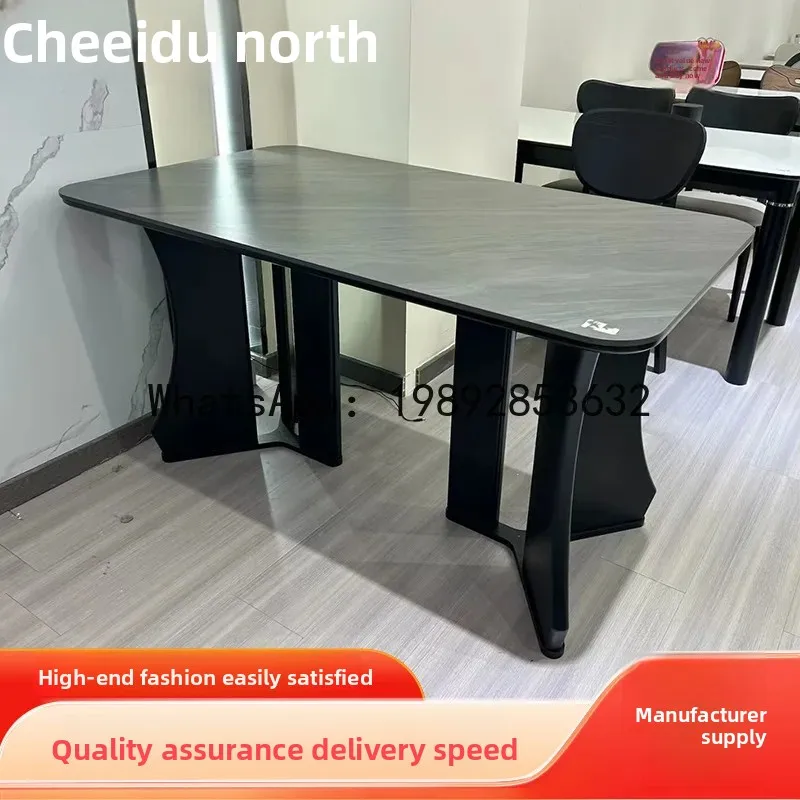 CZ-6  New Dining Table And Chairs For Home Living Room Modern Simple Rectangular Rock Board Dining Table