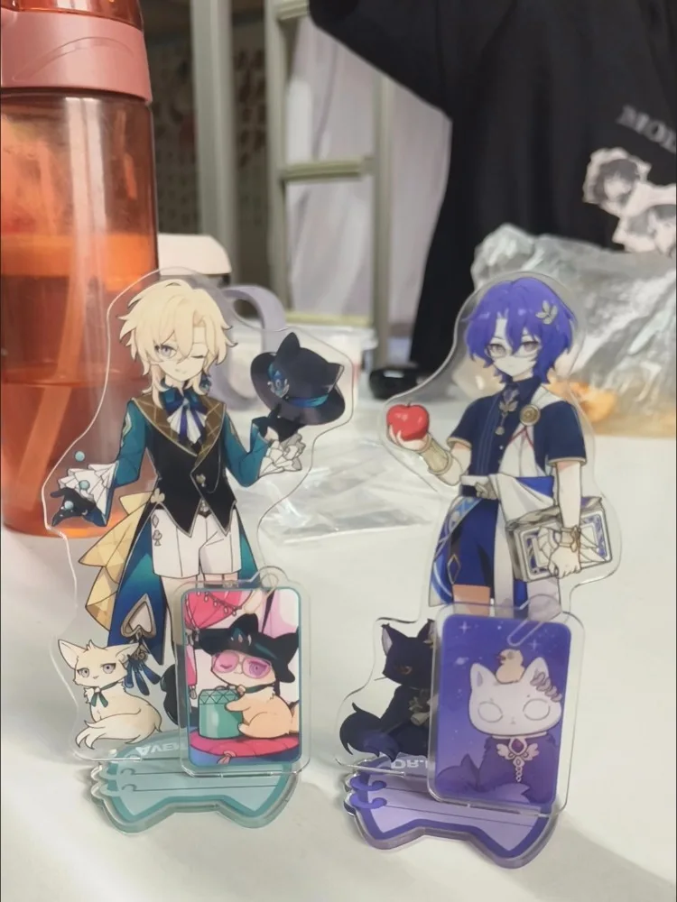Honkai:Star Rail Dr.Ratio Children and Cats Acrylic Figure Stand Model Plate DIY Desk Decor Standing Sign Collection Ornament