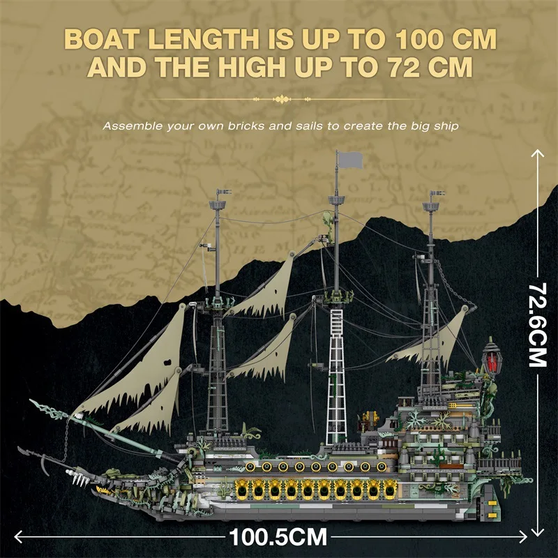 5865PCS Flying Dutchman Nave pirata blocchi di costruzione Modello di nave fantasma blocchi di costruzione assemblare giocattoli fai da te,