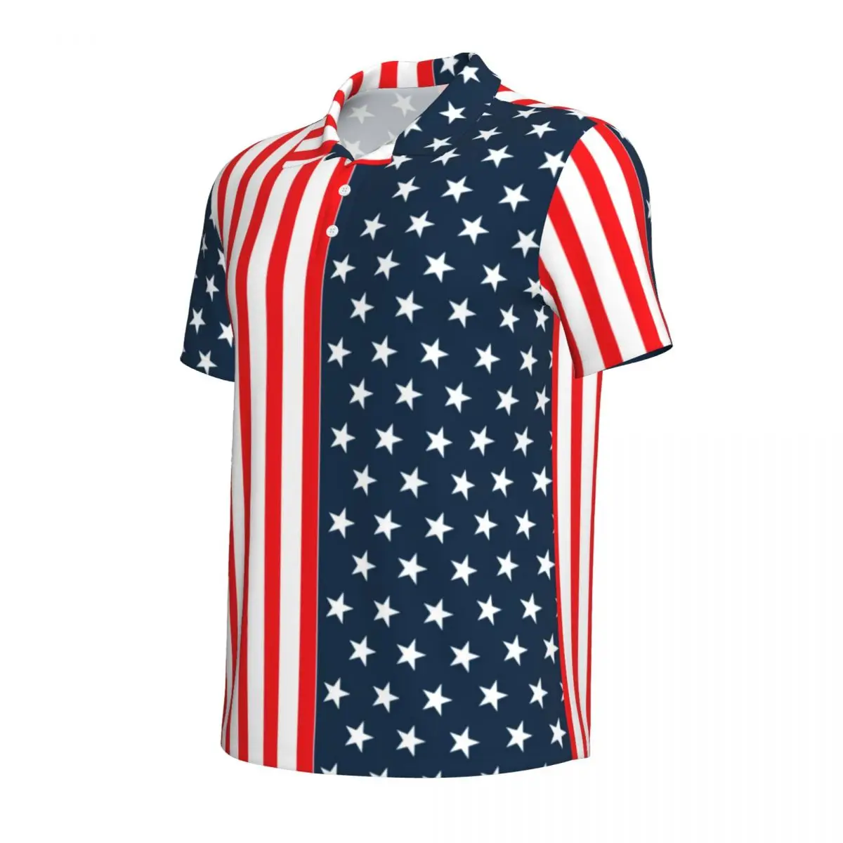 American USA Flag Print Casual T-Shirts Stars And Stripes Polo Shirts Male Shirt Daily Short Sleeve Graphic Clothes Plus Size