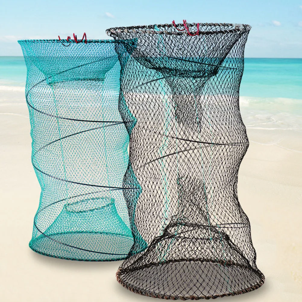 

Shrimp Cage Fishing Net Foldable Trap Crawfish Fishnet Round Crab Collapsible Traps Steel Crabbing