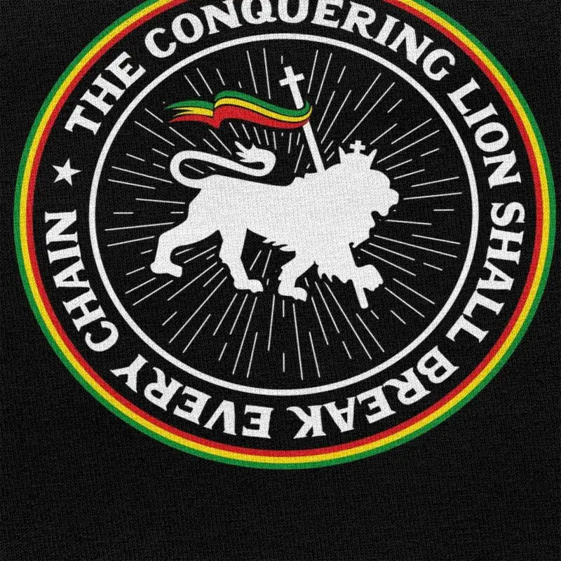 مخصص العصرية راستافاري الراستا أسد يهوذا تي شيرت الرجال قصيرة الأكمام القطن الخالص تي شيرت الترفيه جامايكا العلم المحملة القمم