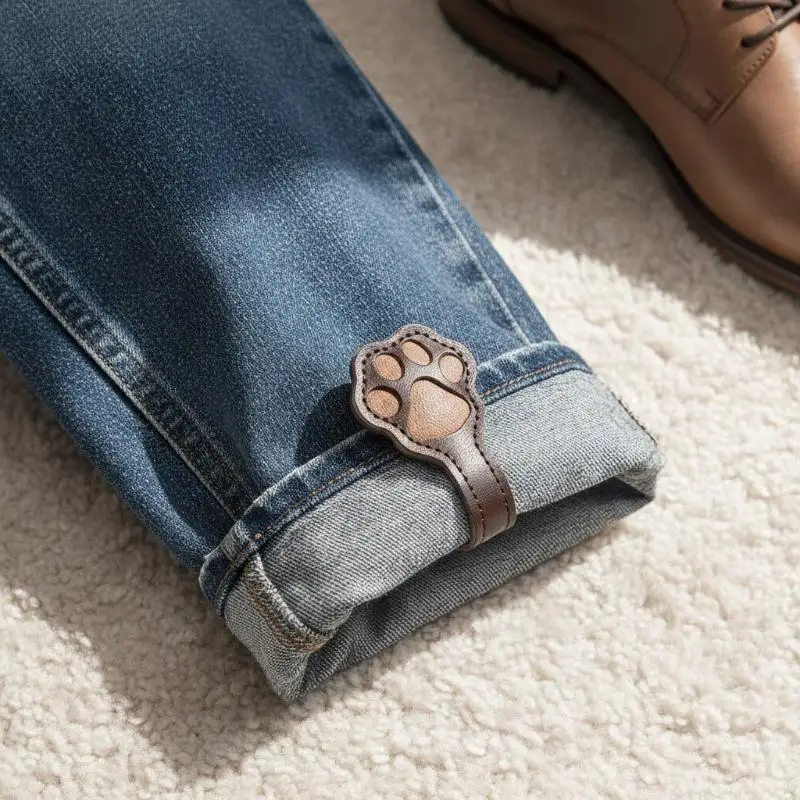 Fotografia 5: Clipes Magnéticos de Couro Premium para Punhos de Camisa, Pacote com 2, Fixação Forte e Antiderrapante para Uso em Reuniões de Negócios