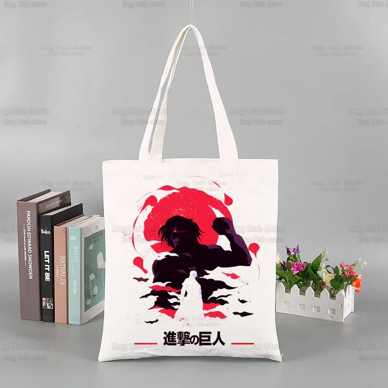 Shingeki No Kyojin Shopping Bag Attack on Titan Shopper Eco Canvas  Shopper Liberty Eren Levi Bolsas De Tela Bag Shoping Sacolas