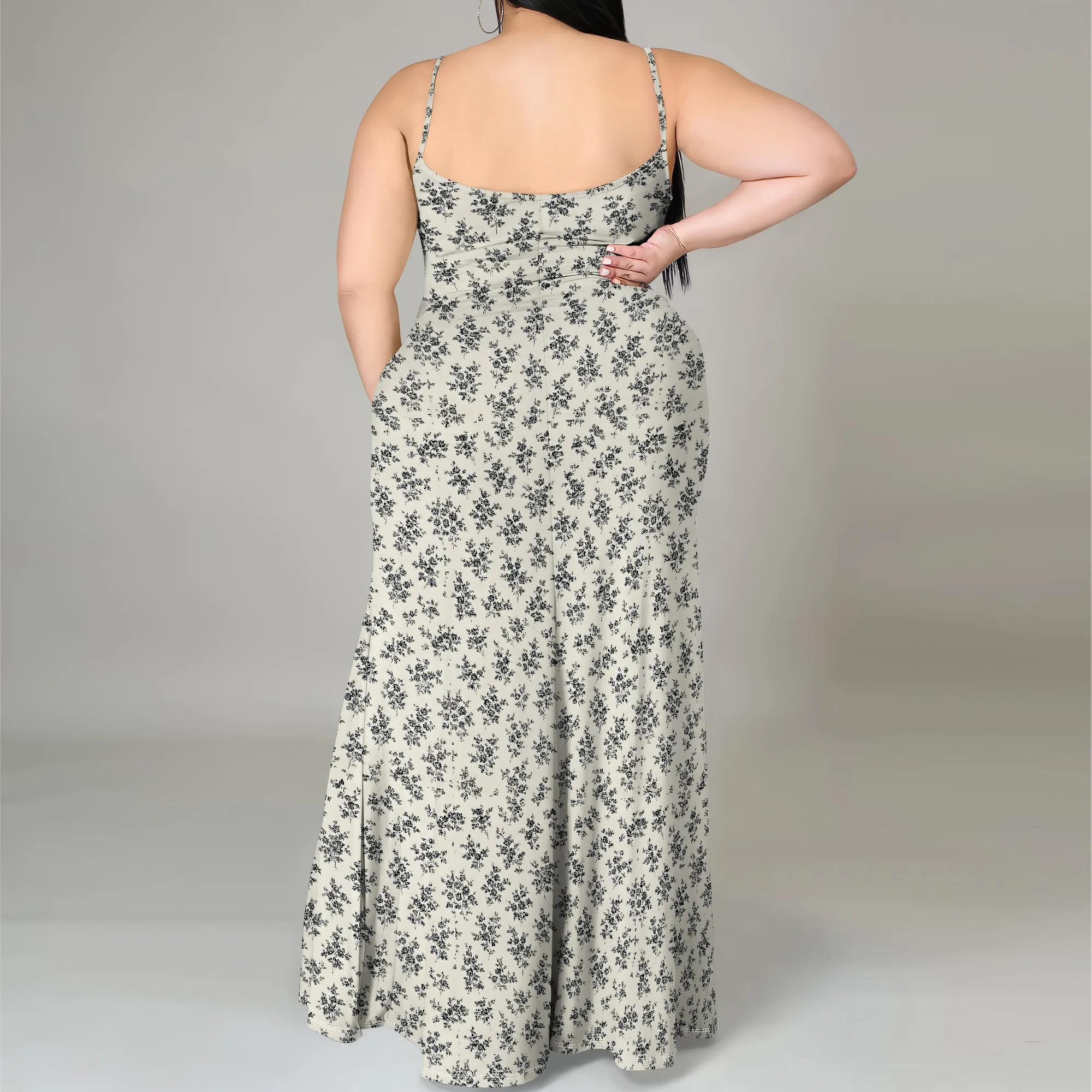 Women's Summer Plus Size Maxi Dress Long Dress Casual Boho Sleeveless Spaghetti Strap Beach Sun Dresses