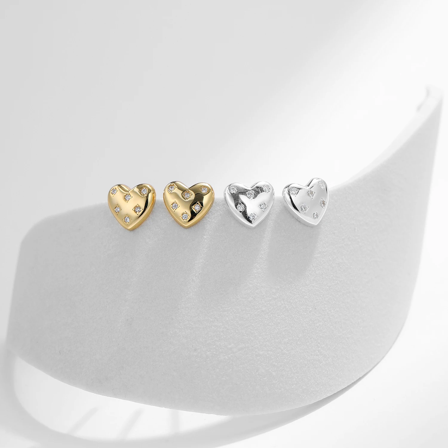 MODIAN 925 Sterling Silver świecące serca kolczyki sztyfty romantyczne ślubne kolczyki dla kobiet biżuteria prezent na walentynki — zdjęcie 5
