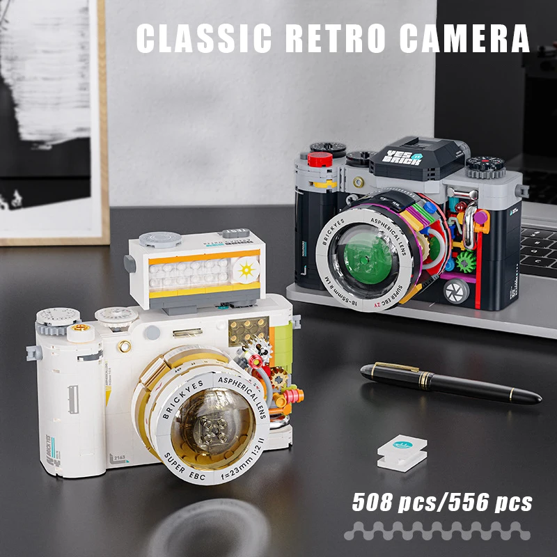 Technical Classic Digital Camera Model MOC Building Blocks Assembly Retro Camera Creative Bricks Toys for Kids Christmas Gifts