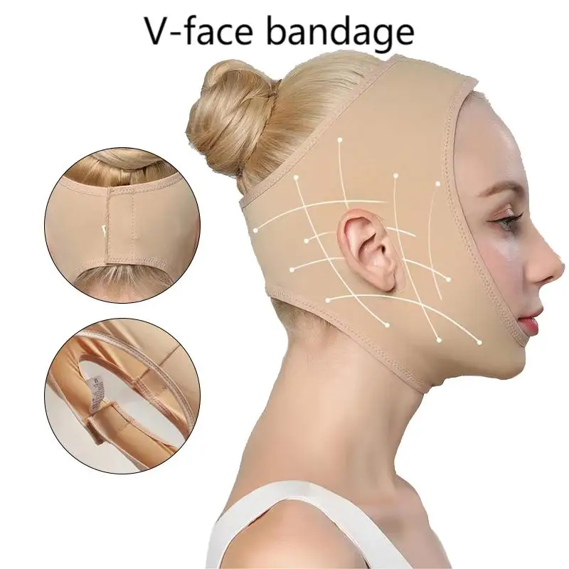 Elastic Face Slimming Bandage V Line Face Shaper Women Chin Cheek Lift Up Belt Facial Massager Strap Face Beauty Skin Care Tools