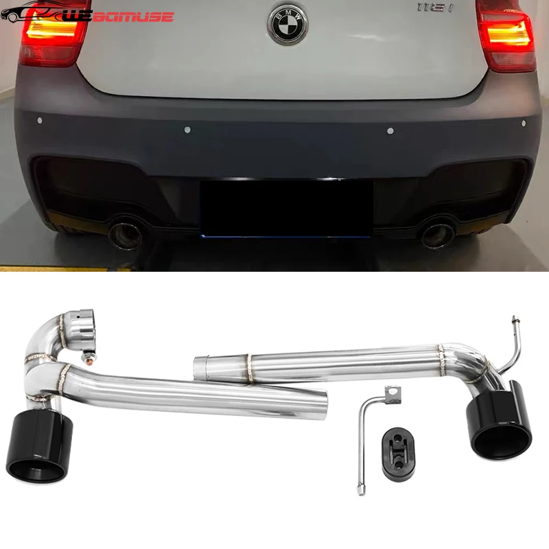 Double Out Auspuffspitze für BMW 1er F20 118i 116i 2013–2016 M Sport Schalldämpferspitze Edelstahl Schwarz Auspuffrohr