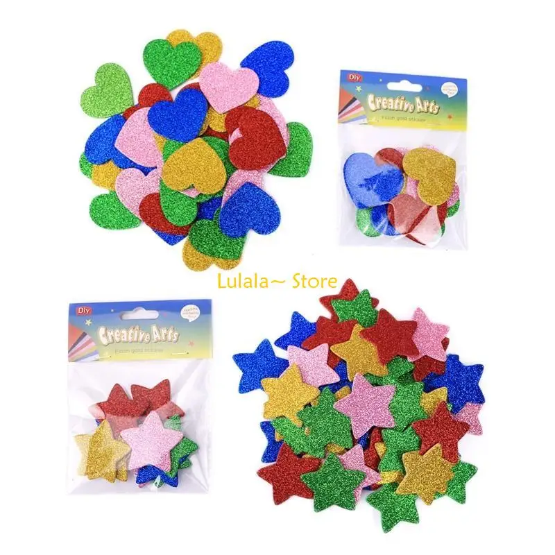 Y4QA -schuimstickers glanzende patroonstickers duurzaam papier gemaakt delicate decoratie