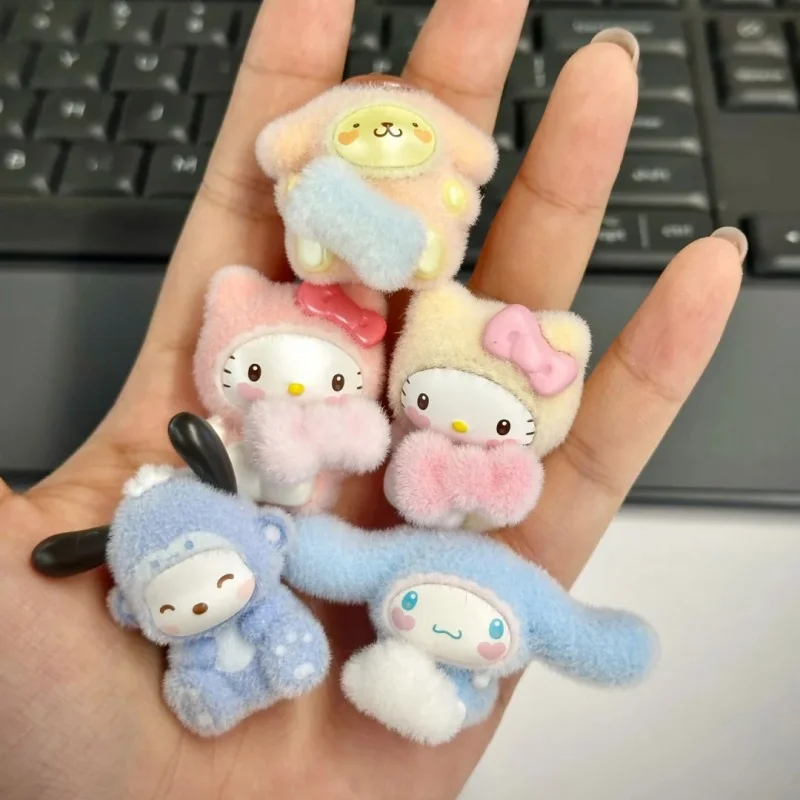 

Sanrio Furry Little Baby Series Mini Blind Box Cute Kuromi Figurine Pochacco Cinnamoroll Desktop Scene Decoration Ornament Gift