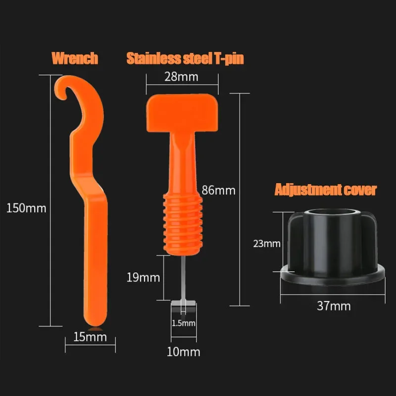 51Pcs Floor Tile Leveling Clips Spacers Porcelain Ceramic Leveler Kit Component For Tile Laying Wall Fixing Construction Tools