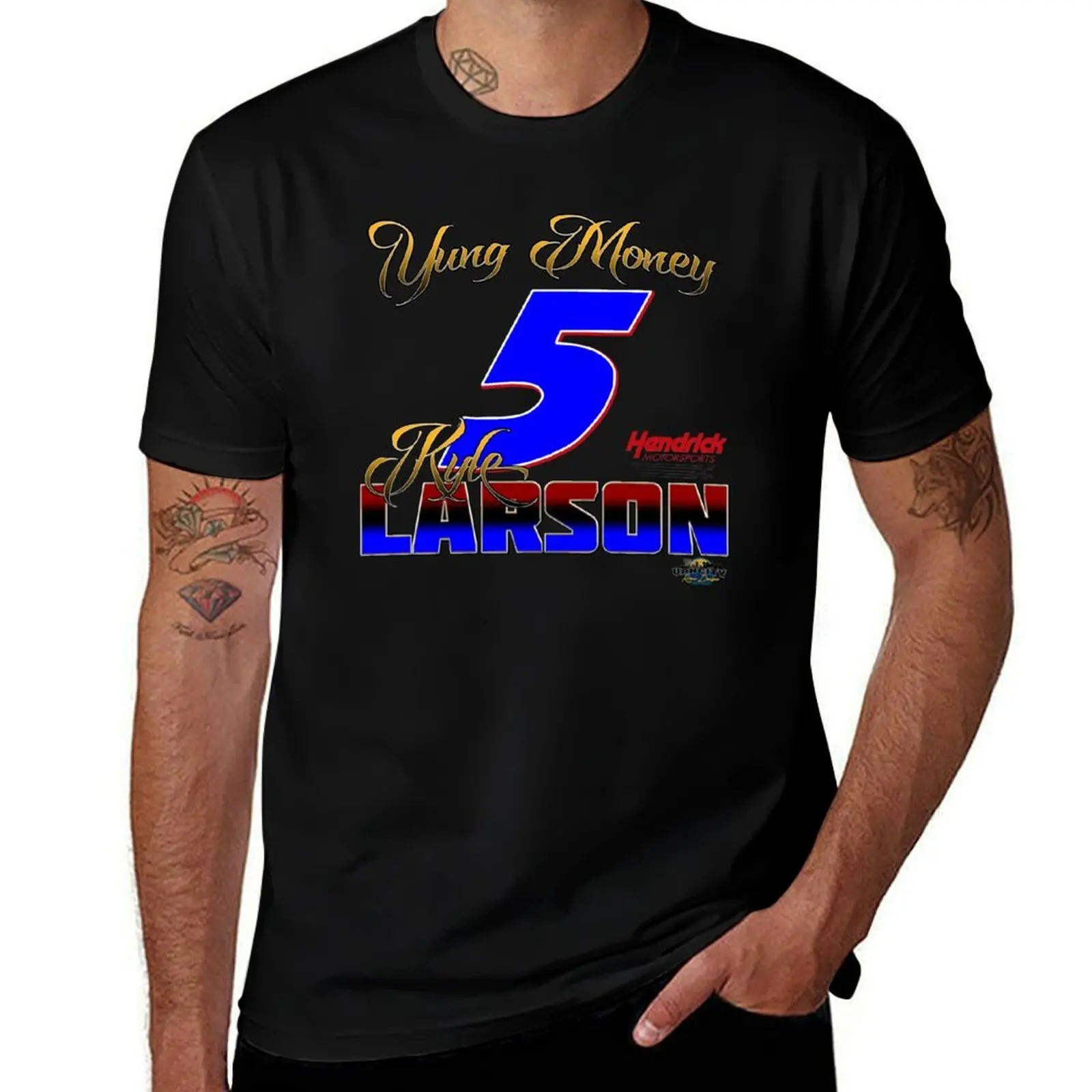 Футболка Kyle Larson Yung Money Gold Edition, спортивная футболка с защитой от влаги