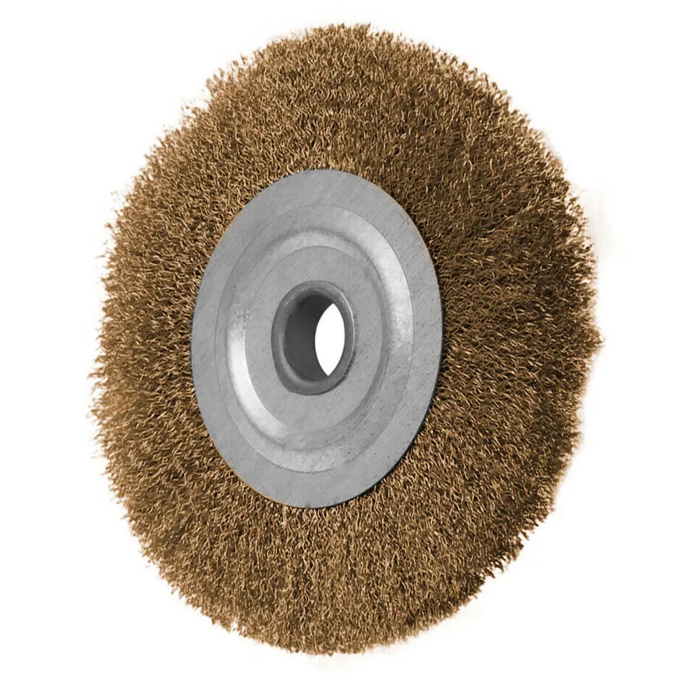 Top Notch 4In Flat Crimped Wire Wheel Brush Specifically Designed for Angle Grinders Excellent for Cleaning and Polishing Tasks