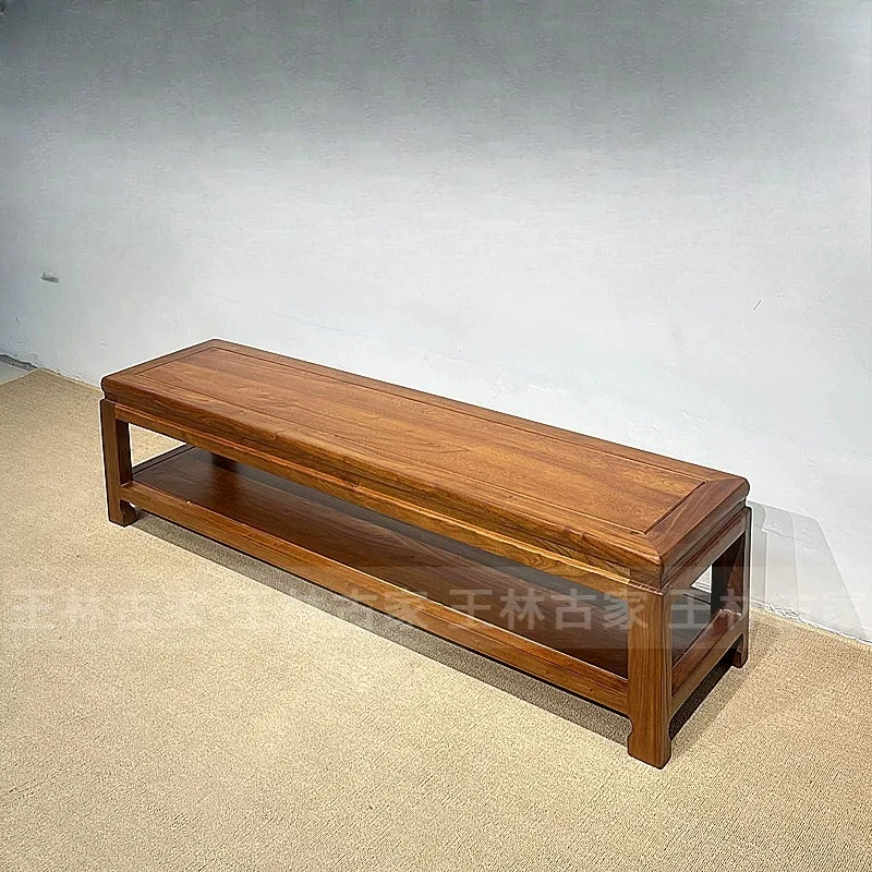 Natural Texture Elm Shoe Bench, New Chinese Hallway Rack, Mortise Tenon Boot Seat, High Beauty Integrated Stool for Entryway