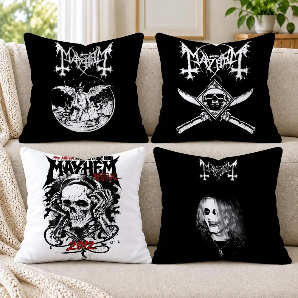 Live In Leipzig M-Mayhem Burzum Cushion Cover Short Plush Double-Sided Printing Sofa Bedroom Pillow Case Aesthetic Home Decor