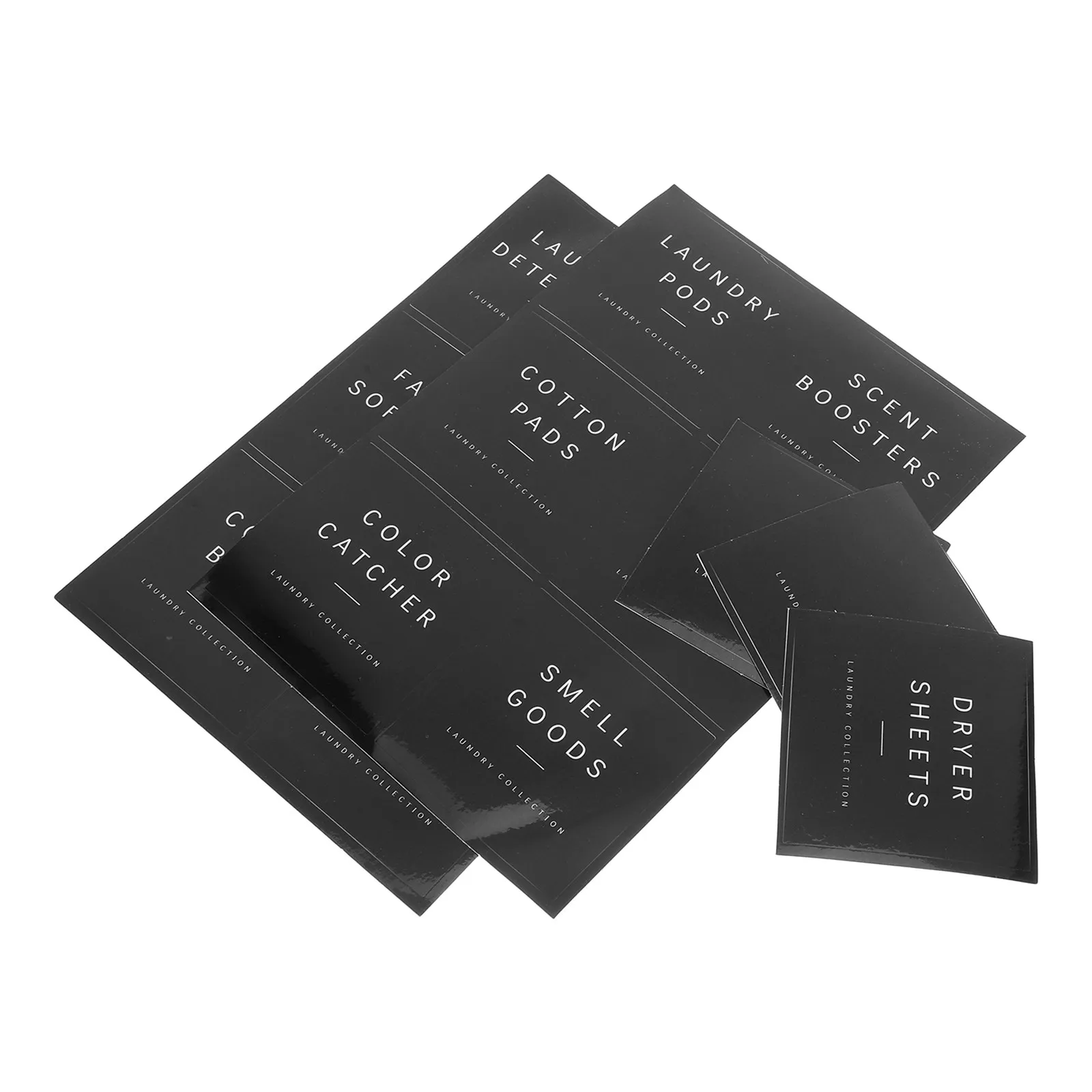 1Set Laundry Room Storage Stickers Waterproof Minimalist Bottle Labels for Soap Dispensers Jars Travel Bottles Cleaning Supplies