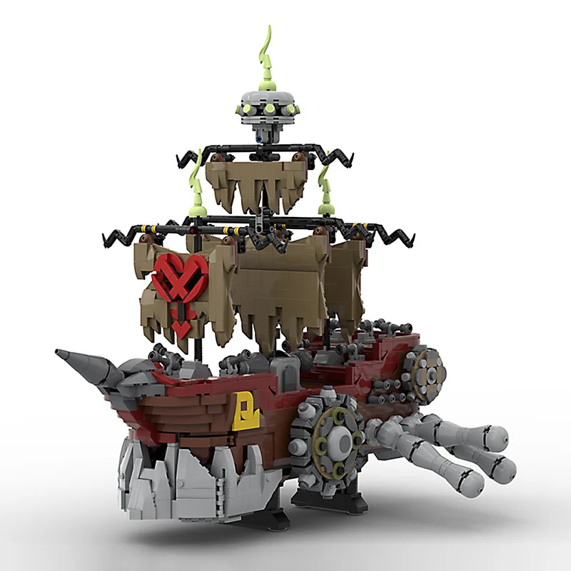 

2487PCSS/et cooperate MOC-159076 Kingdomed Heart Pirate Ship Heartless Building Block Ideas Boat Model Toys for Kids XMAS Gifts