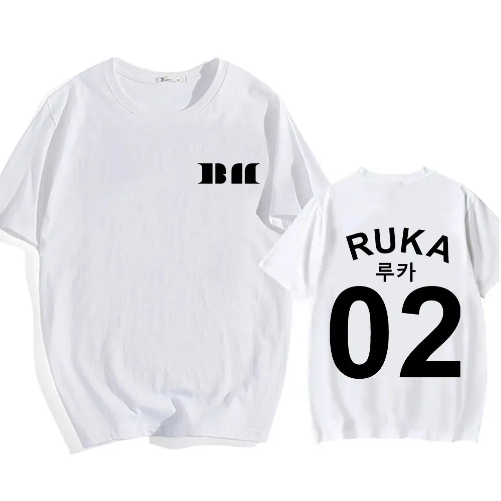 BABYMONSTER Kpop Band T-shirt RUKA 02Graphic Printing Tee-shirt for Fans Korean Style Summer Women/Men Tshirts Hip Hop Girls Tee