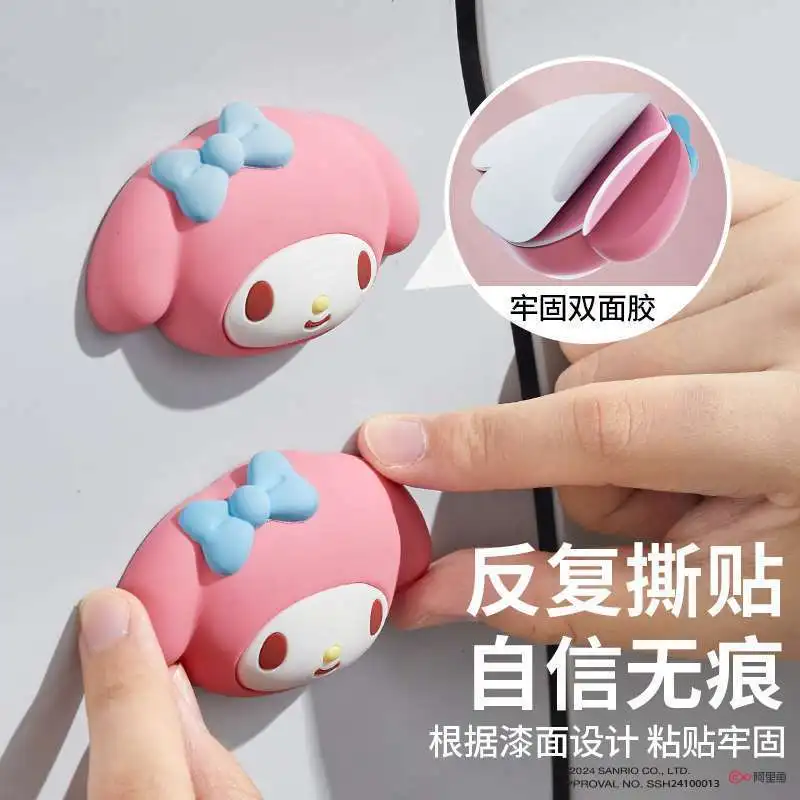 

Anime Sanrio Kuromi Cinnamon Cute Car Door Anti-collision Pad Strip Shock Absorbing Cushion Rearview Mirror Protector Decoration