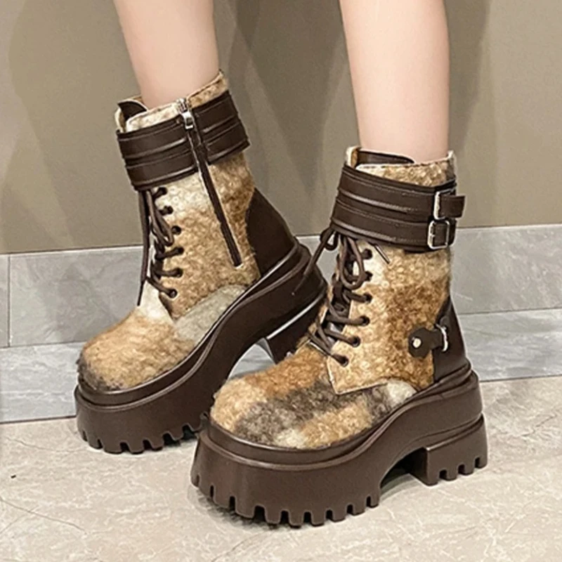 

High Heels Women's Ankle Boots Platform Designer Shoes Winter Botas 2025 Fashion New Dress Sexy Pumps Luxury Chelsea Boots Femme