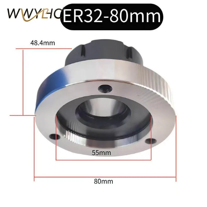 Suitable for ER32 Chuck Seat, Straight Hole Flange, 80mm/100mm, High Precision, 80 Chuck Flange