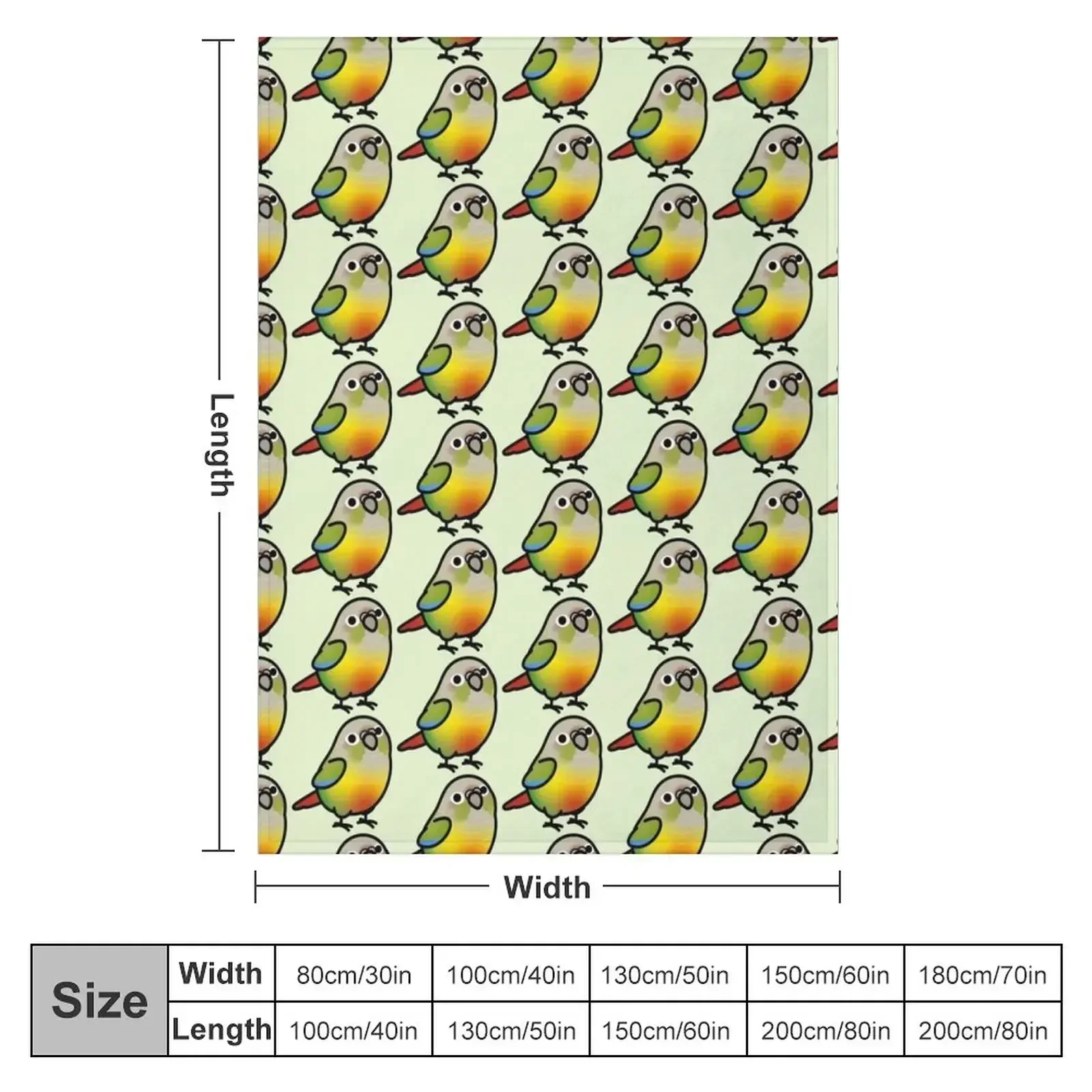 Chubby Pineapple Green Cheek Conure Throw Blanket Hairys christmas decoration Blankets For Sofas Fashion Sofas Blankets