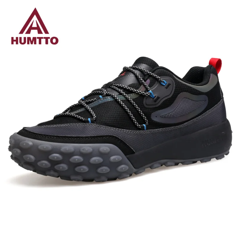 HUMTTO Luxury Designer Shoes Leather Casual Sneakers for Men Breathable Running Men\'s Sports Shoes Fashion Tennis Trainers Man