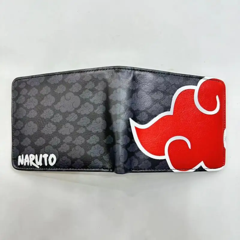 Dompet Pendek Anime Naruto Uchiha Itachi Akatsuki Dompet Lipat Dua Kulit Pu Tas Kartu Penyimpanan Kapasitas Penutup Pelindung