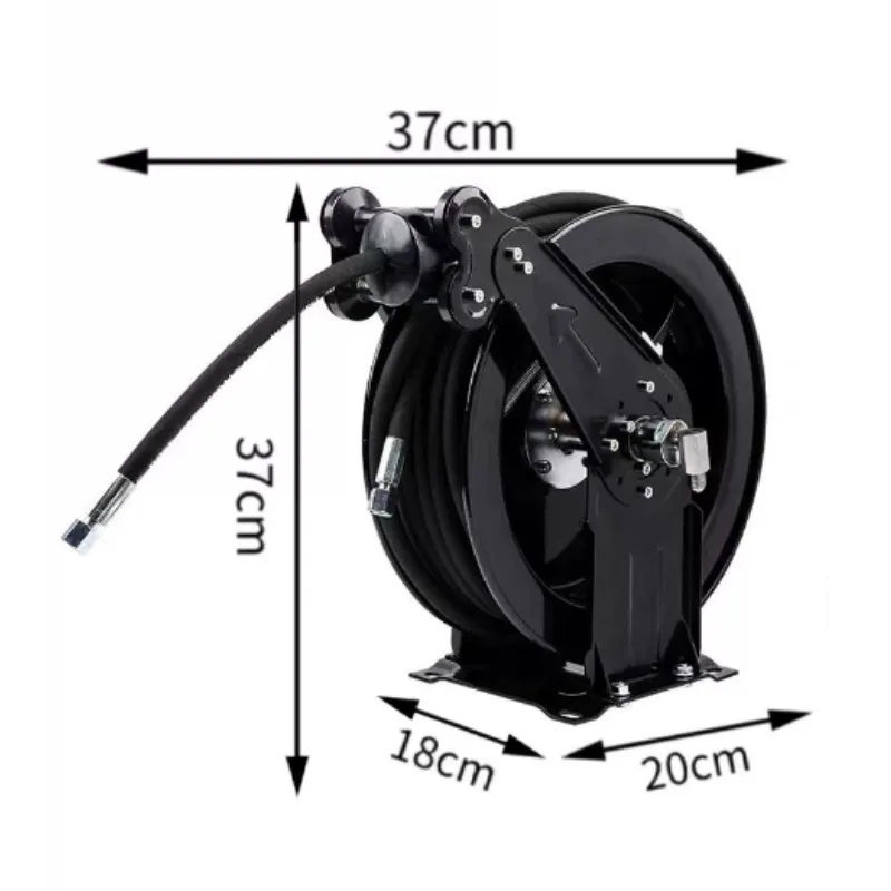 Empty Hose Reel with 1.5m High Pressure Oil Hose, Manual Retractable Spool