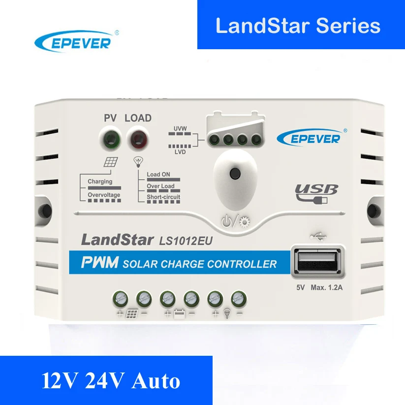 

Контроллер заряда солнечной батареи EPEVER Landstar Series 5A 10A 20A 30A с USB 12 В 24 В Auto LS0512EU LS1012EU LS1024EU LS2024EU LS3024EU