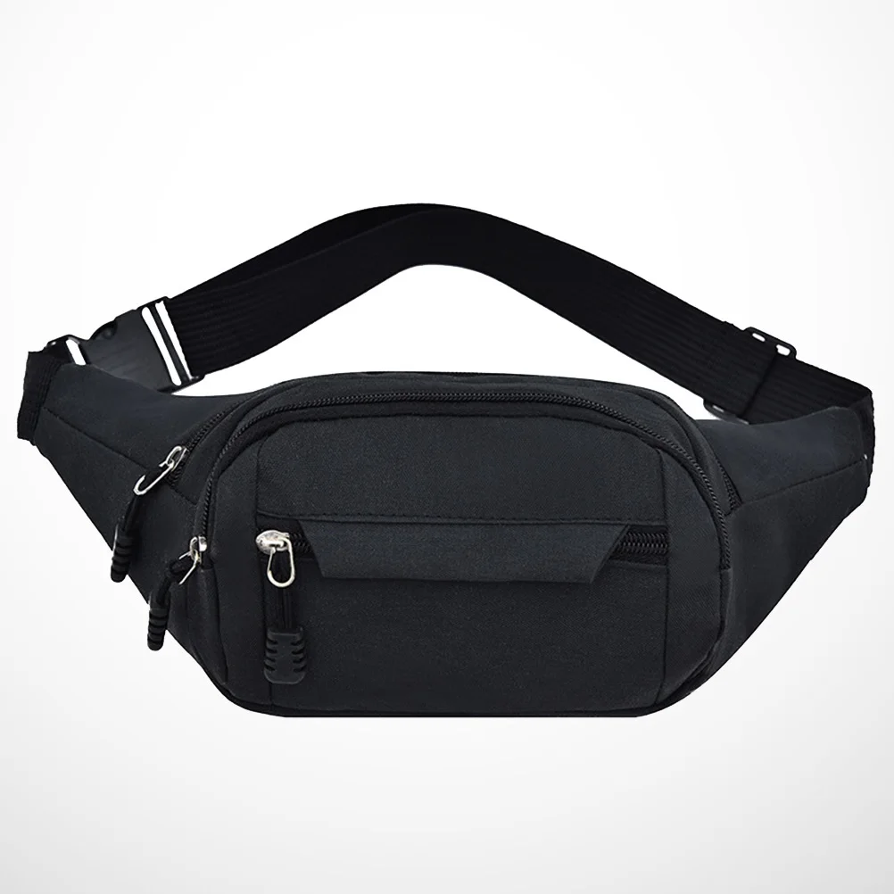 

Поясная сумка для бега из премиального материала, регулируемая, стильный дизайн, большая вместимость для телефона и ключей, черная, мужская