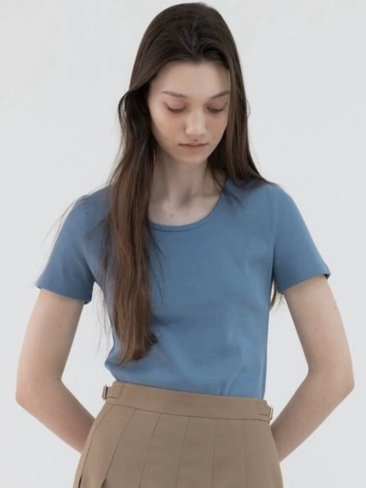 

Удобная хлопковая футболка Candy Miss Lerobe Meina Four Seasons, 100% хлопок, с коротким рукавом, в тонкую полоску, однотонная, для повседневной носки